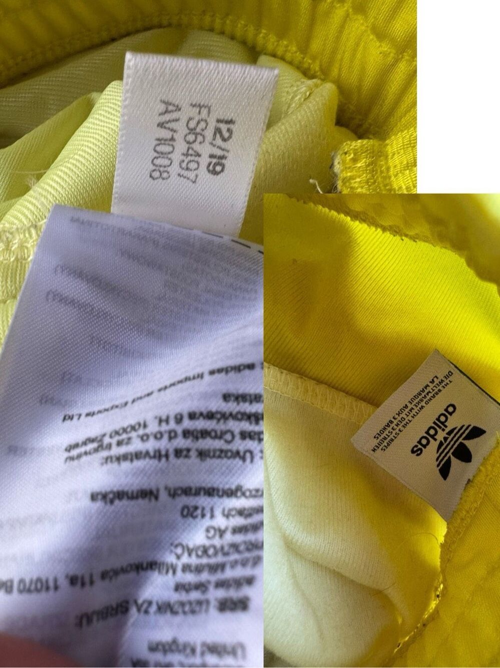 Adidas x Daniëlle Cathari Wide Leg Deconstructed Patchwork Track Pants Yellow 3X - Picture 12 of 16